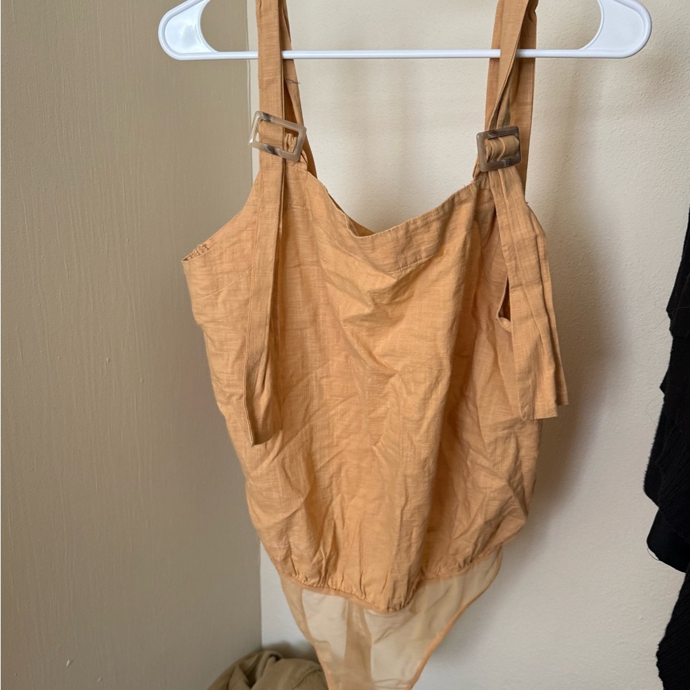 Free People Yellow/Light Orange Bodysuit